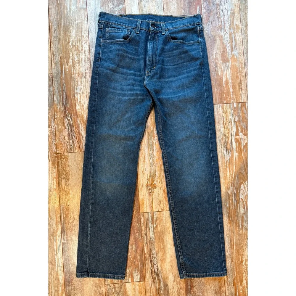 Levis 505 Regular Fit Straight Leg Jeans Medium Wash Blue 34x32 Mens Denim